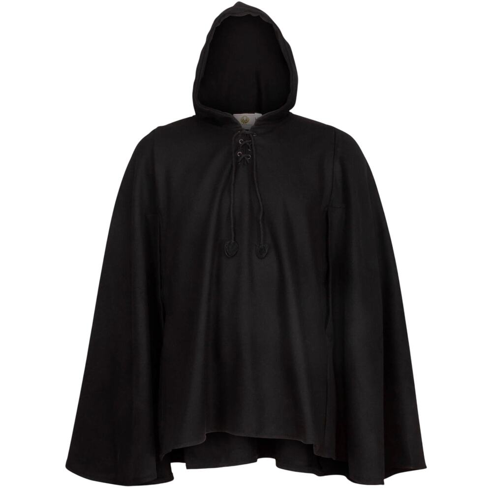 Mytholon NWT Black Cotton Raven Hooded Cape Cosplay One Size Unisex